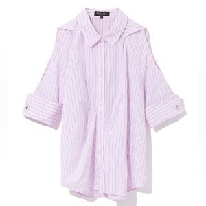 NWT Tox Tout A Coup Striped Cut Out Button Down Shirt size XS